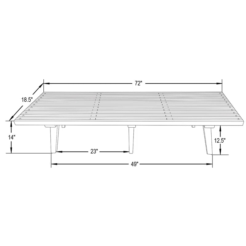 Oelax Rectangular Wooden Platform Bench with Slats Design Dining Kitchen Bench