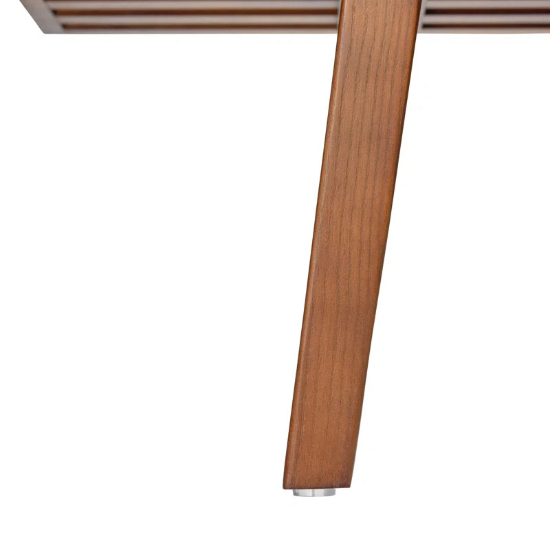 Oelax Rectangular Wooden Platform Bench with Slats Design Dining Kitchen Bench