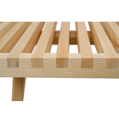 Oelax Rectangular Wooden Platform Bench with Slats Design Dining Kitchen Bench