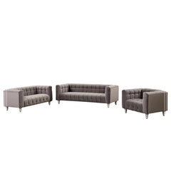 Konnaz 3 - Piece Living Room Set Luxury Sofa Set