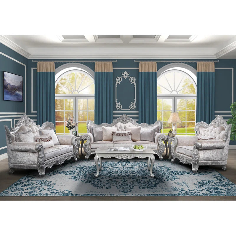 Kyania 5 - Piece Velvet Living Room Luxury Sofa Set