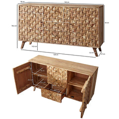 Zinn Solid Wood Sideboard - Wooden bazar