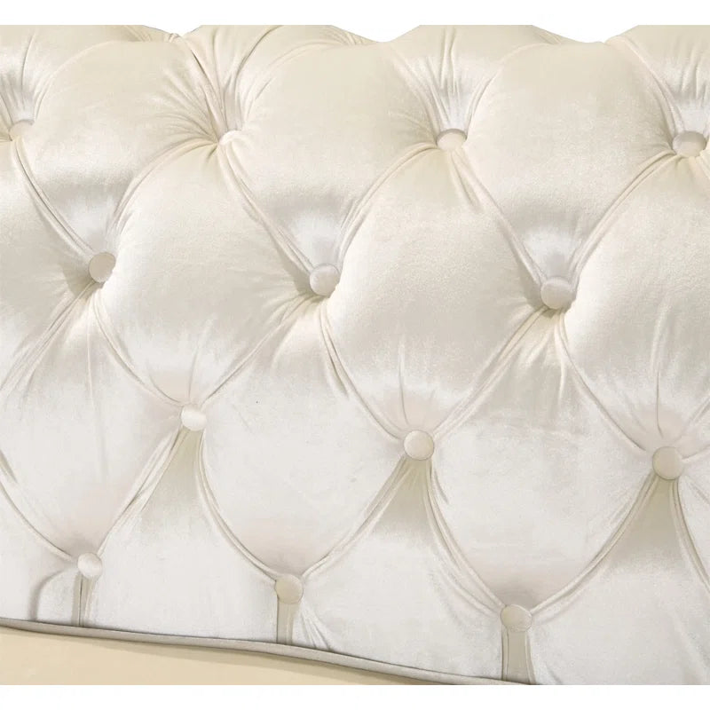 Ladaziaz Velvet Luxury 3 Seater Chesterfield Sofa - Wooden bazar