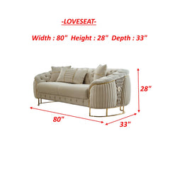 Laeishaz 2 - Piece Velvet Living Room Set Luxury Sofa Set