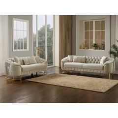 Laeishaz 2 - Piece Velvet Living Room Set Luxury Sofa Set