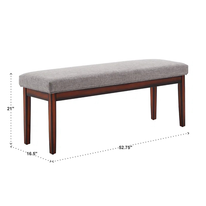 Vazleat Linen Upholstered Bench - Wooden Bazar
