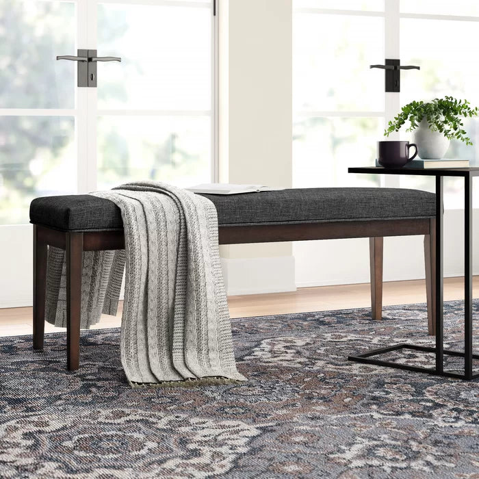 Vazleat Linen Upholstered Bench - Wooden Bazar