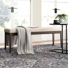 Vazleat Linen Upholstered Bench - Wooden Bazar