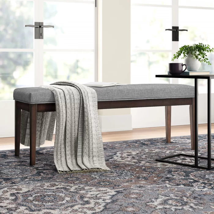 Vazleat Linen Upholstered Bench - Wooden Bazar