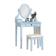 Nikolster Wood Moniya Makeup Vanity Table And Stool Set
