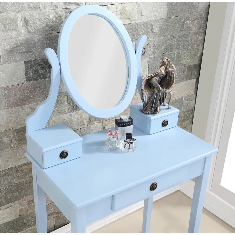 Nikolster Wood Moniya Makeup Vanity Table And Stool Set