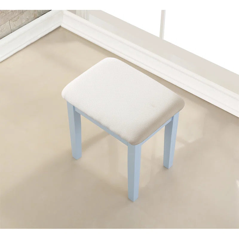 Nikolster Wood Moniya Makeup Vanity Table And Stool Set