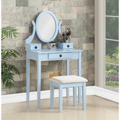 Nikolster Wood Moniya Makeup Vanity Table And Stool Set