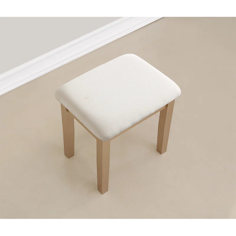 Nikolster Wood Moniya Makeup Vanity Table And Stool Set