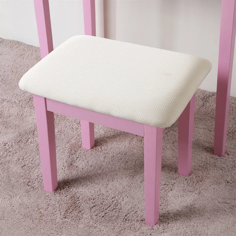 Nikolster Wood Moniya Makeup Vanity Table And Stool Set