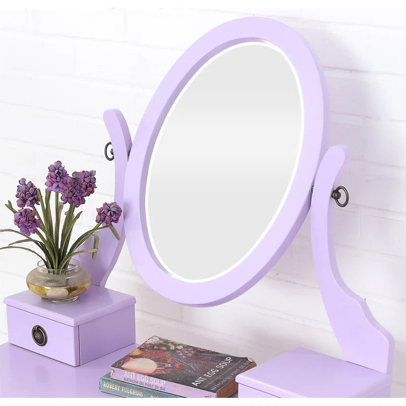Nikolster Wood Moniya Makeup Vanity Table And Stool Set