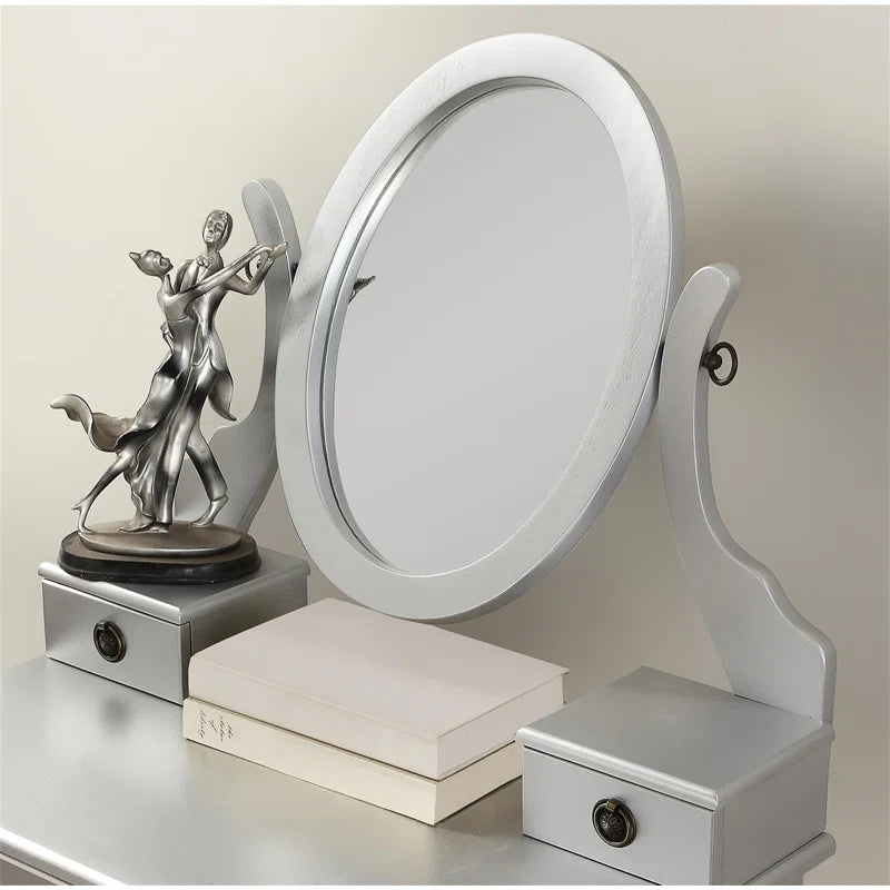 Nikolster Wood Moniya Makeup Vanity Table And Stool Set