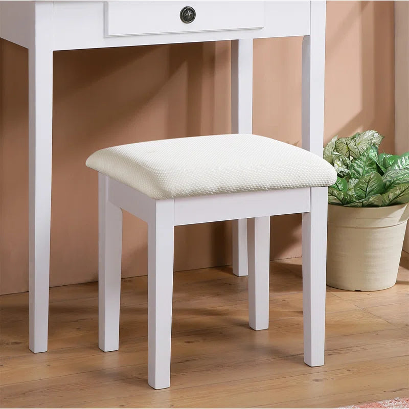 Nikolster Wood Moniya Makeup Vanity Table And Stool Set
