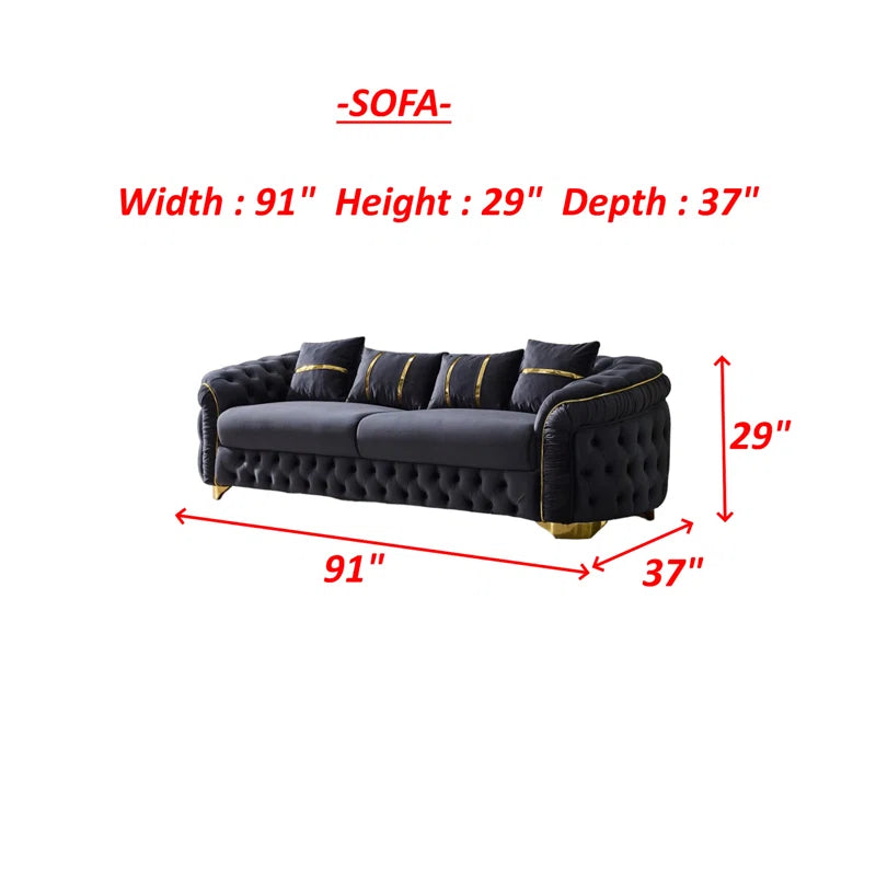 Lareanz 2 - Piece Velvet Living Room Set Luxury Sofa
