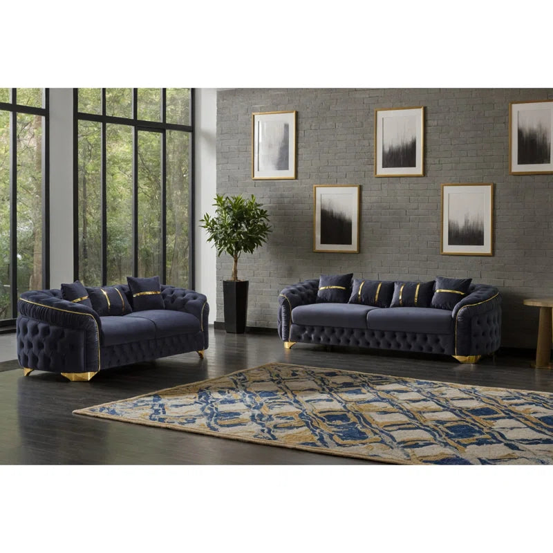 Lareanz 2 - Piece Velvet Living Room Set Luxury Sofa