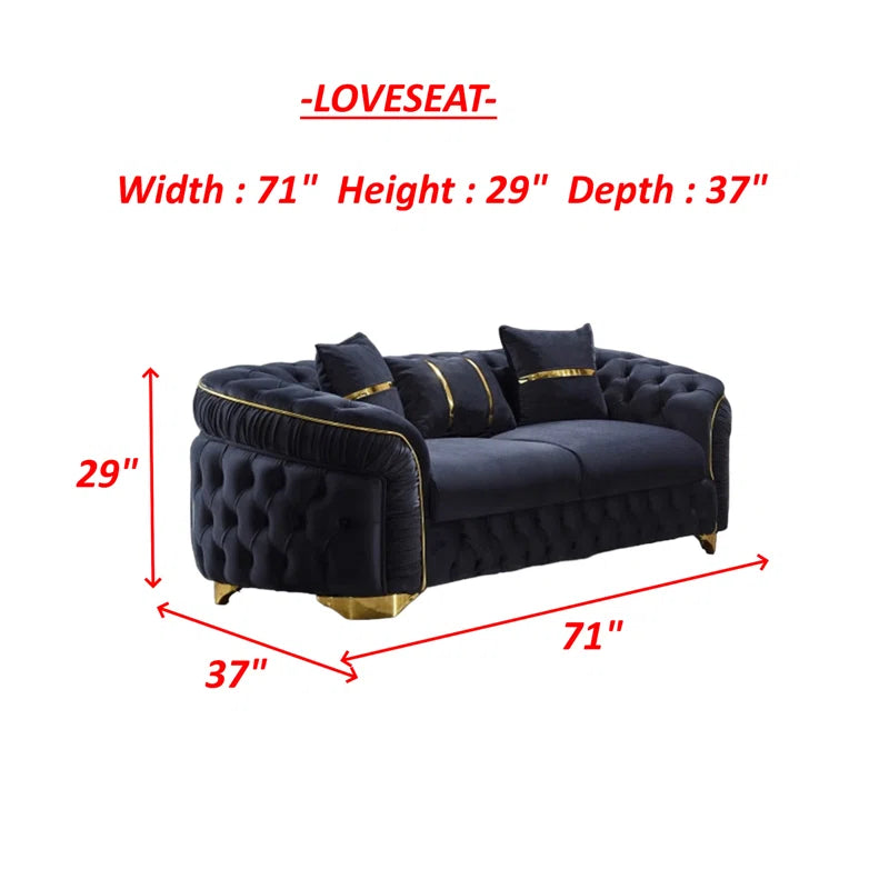 Lareanz 2 - Piece Velvet Living Room Set Luxury Sofa