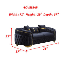 Lareanz 2 - Piece Velvet Living Room Set Luxury Sofa
