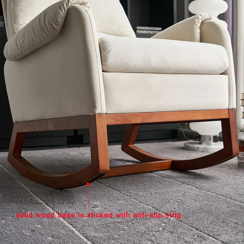 Lio Oversized Upholstered Rocking Chair with Plush Cushioning for Ultimate Comfort