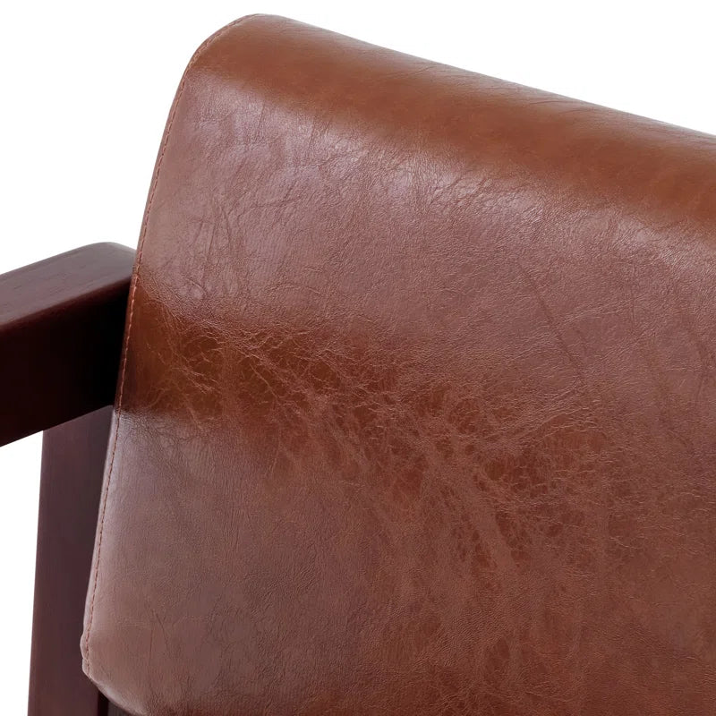 Dharishan Faux Leather Bench with Backrest and Rivet Detailing for Waiting Room Seating