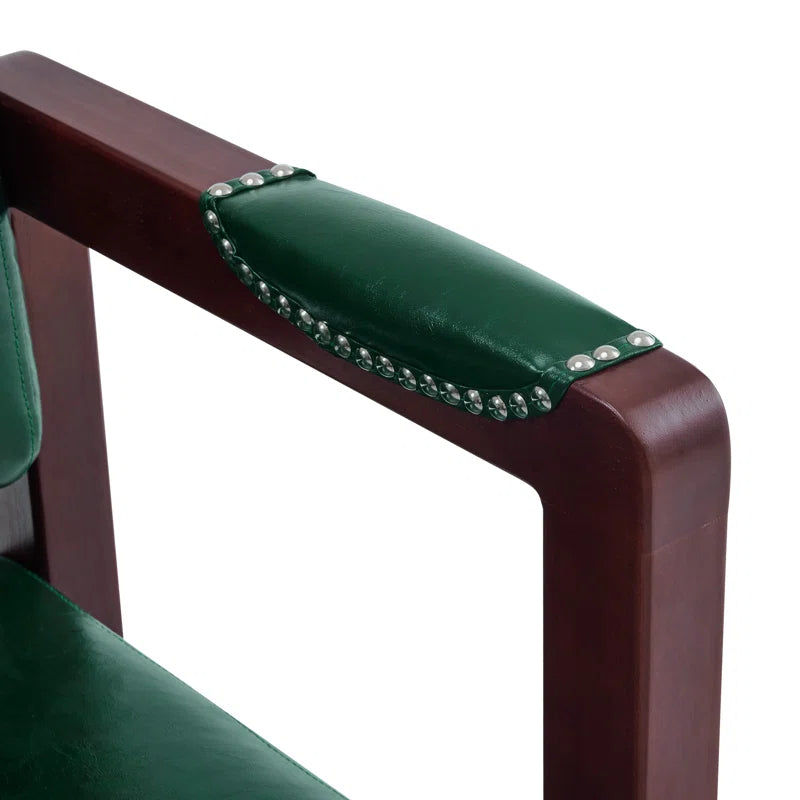 Dharishan Faux Leather Bench with Backrest and Rivet Detailing for Waiting Room Seating