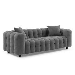 Lenzi Modern Square Arms Chesterfield Sofa - WoodenBazar