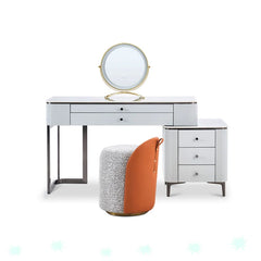 Yionax Dressing Table Set with 5 Drawer and Brushed Titanium Leg