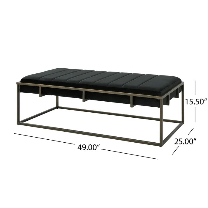 Polyester Upholstered Bench - Wooden bazar