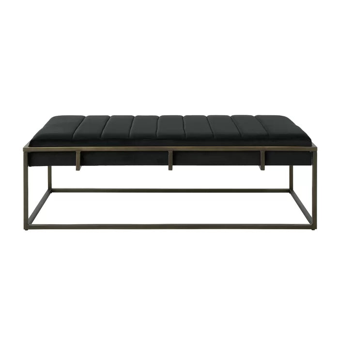 Polyester Upholstered Bench - Wooden bazar