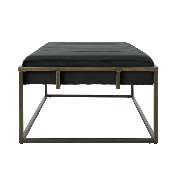 Polyester Upholstered Bench - Wooden bazar