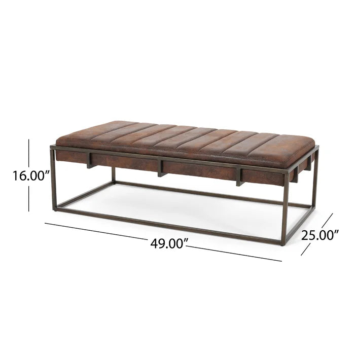 Polyester Upholstered Bench - Wooden bazar