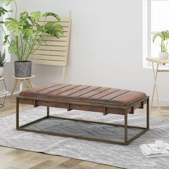 Polyester Upholstered Bench - Wooden bazar