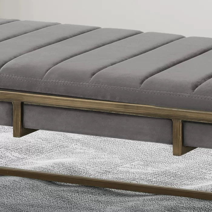 Polyester Upholstered Bench - Wooden bazar