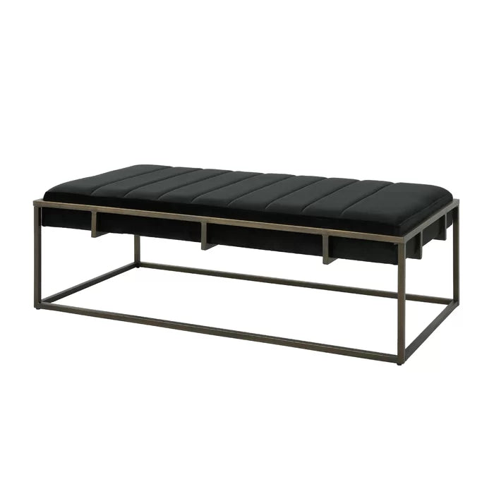 Polyester Upholstered Bench - Wooden bazar