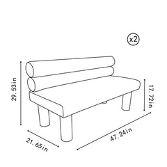 Eightel Light Yellow Faux Leather Upholstered Bench Set Of 2 Faux Leather Upholstered Bench