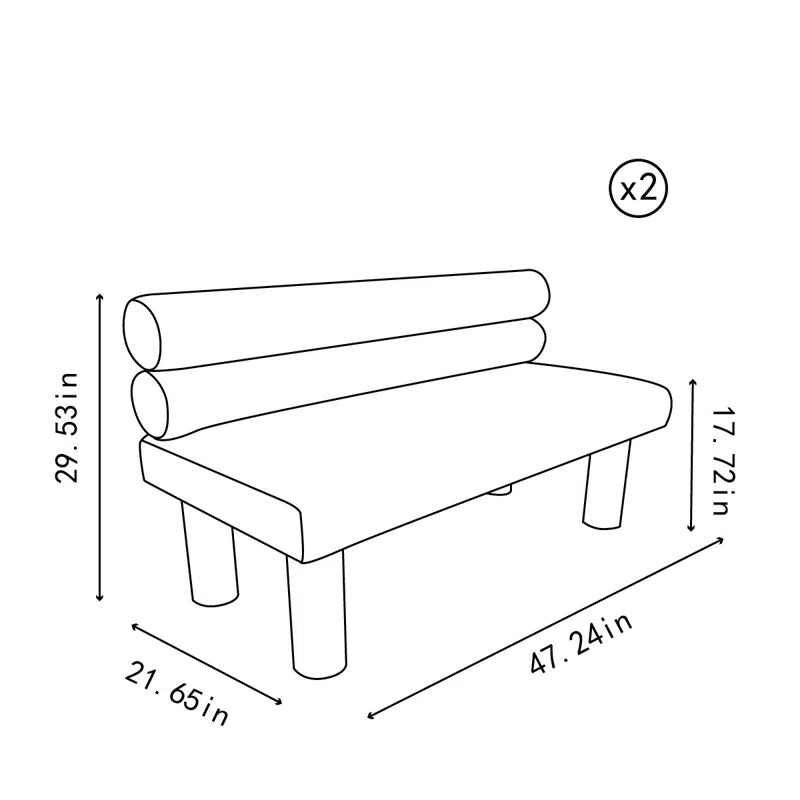 Eightel Light Yellow Faux Leather Upholstered Bench Set Of 2 Faux Leather Upholstered Bench