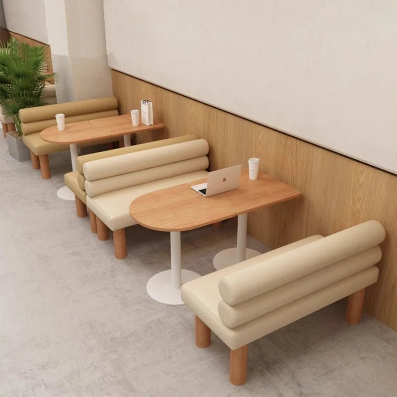 Eightel Light Yellow Faux Leather Upholstered Bench Set Of 2 Faux Leather Upholstered Bench
