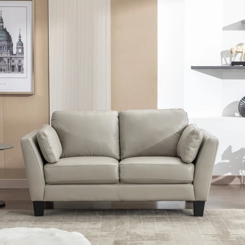 Lilarame 2 - Piece Top Genuine Leather Cushion Back Living Room Luxury Sofa Set