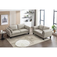 Lilarame 2 - Piece Top Genuine Leather Cushion Back Living Room Luxury Sofa Set