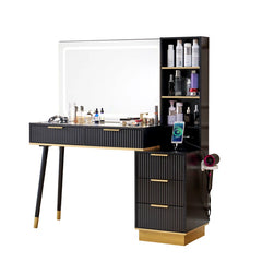 Aerialnitic Large Vanity, Make up Vanity wirh Drawers & Adjustable Light