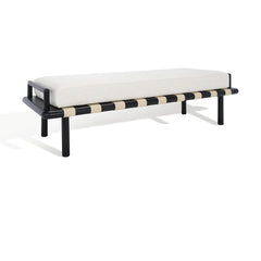 Alixper Blend Upholstered Bench - Wooden Bazar