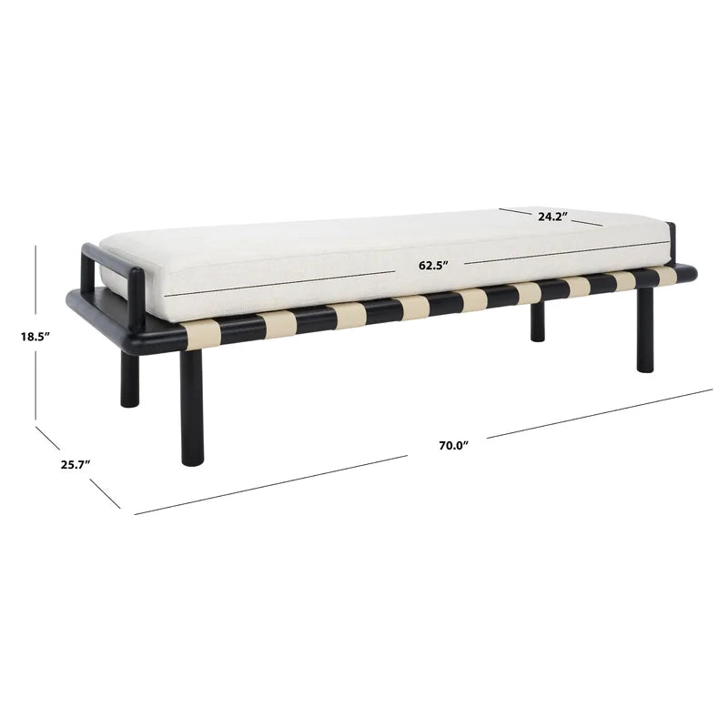 Kasben Blend Upholstered Bench - Wooden Bazar