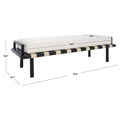 Alixper Blend Upholstered Bench - Wooden Bazar