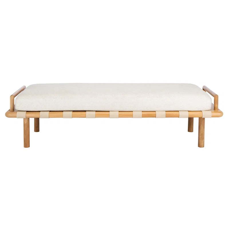 Kasben Blend Upholstered Bench - Wooden Bazar