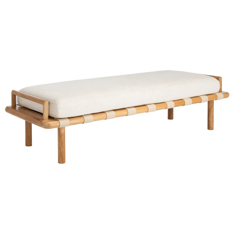 Alixper Blend Upholstered Bench - Wooden Bazar