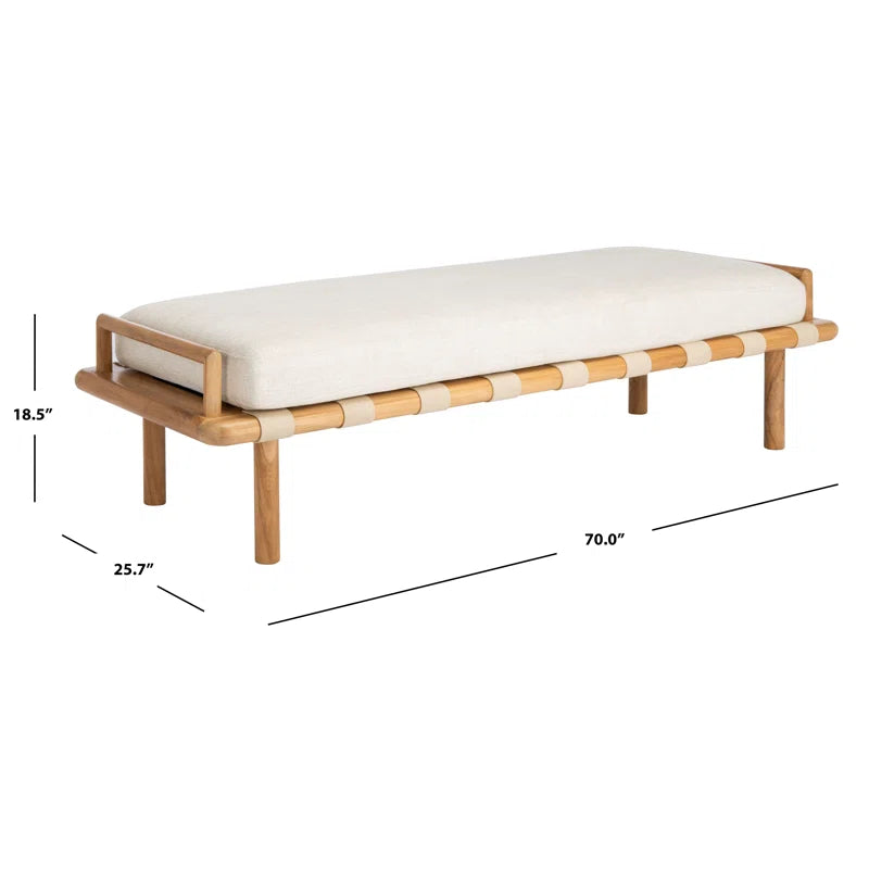 Alixper Blend Upholstered Bench - Wooden Bazar